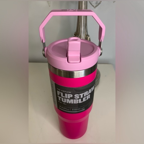 NEW Stanley 30oz IceFlow Flip Straw Stainless Steel Tumbler - Camelia Hot Pink - Picture 8 of 11